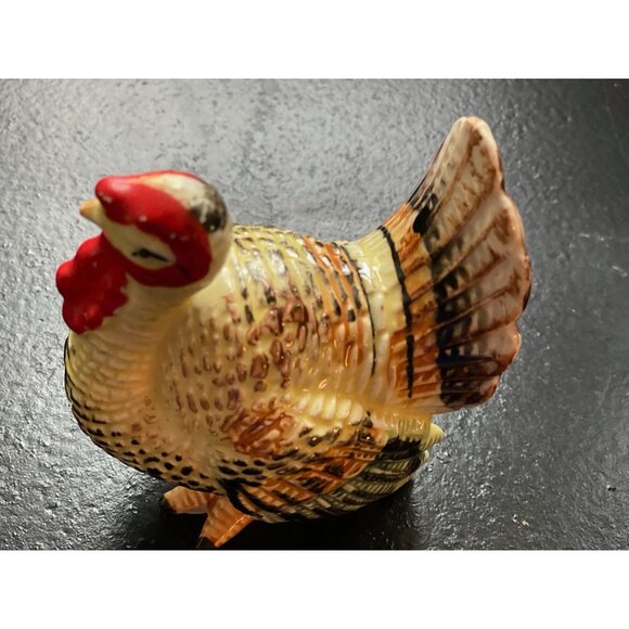 Rare Vintage Tom and Hen Turkey Salt & Pepper Shakers - Hand-Painted, Marked Jap - Picture 8 of 16